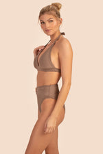 EMPIRE HALTER TOP in SAND STONE NEUTRAL additional image 2