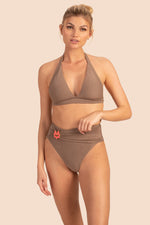 EMPIRE HALTER TOP in SAND STONE NEUTRAL