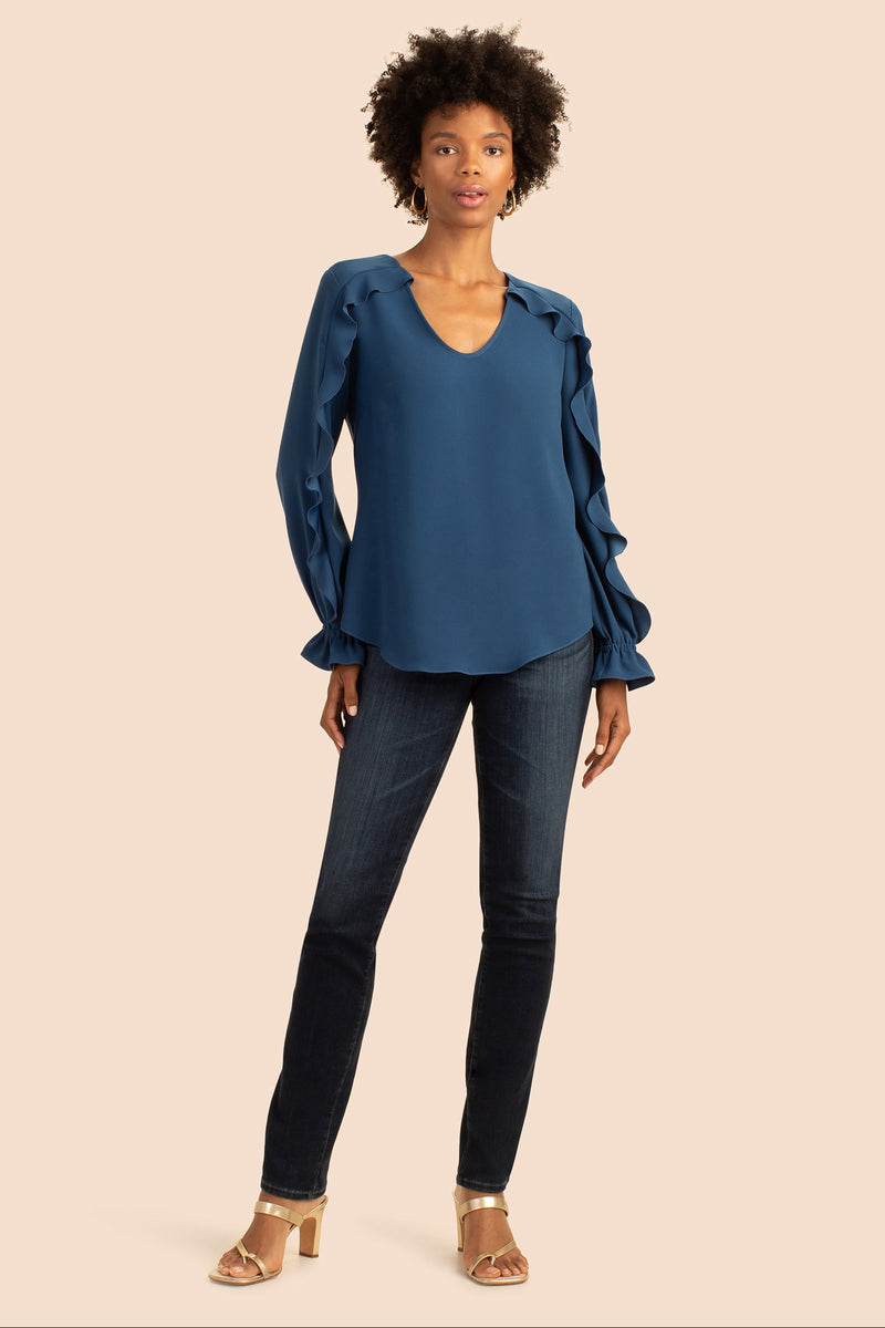 OWL TOP in DENIM BLUE additional image 7