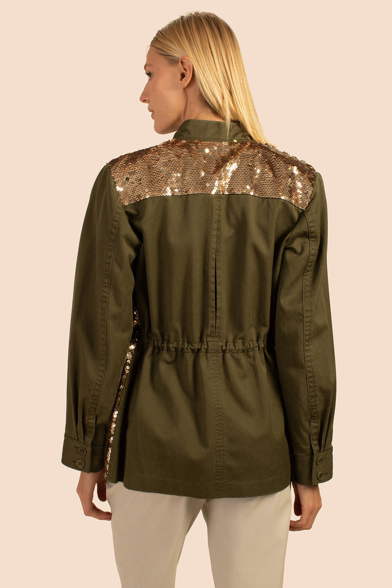 METROPOLE JACKET in OLIVE/GOLD additional image 2