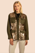 METROPOLE JACKET in OLIVE/GOLD additional image 1
