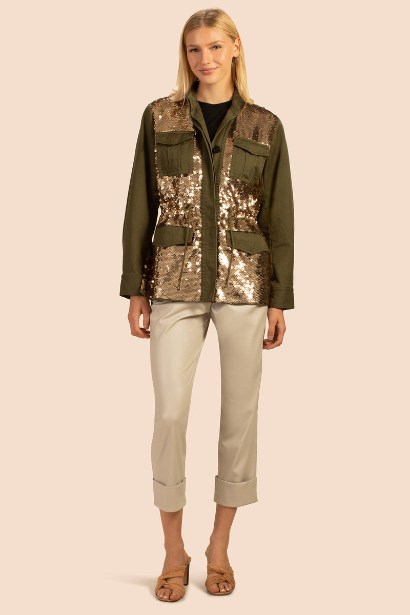 METROPOLE JACKET in OLIVE/GOLD additional image 5