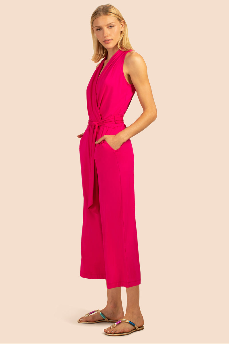CROP MARIANELA JUMPSUIT in PINK FUSCHIA additional image 2