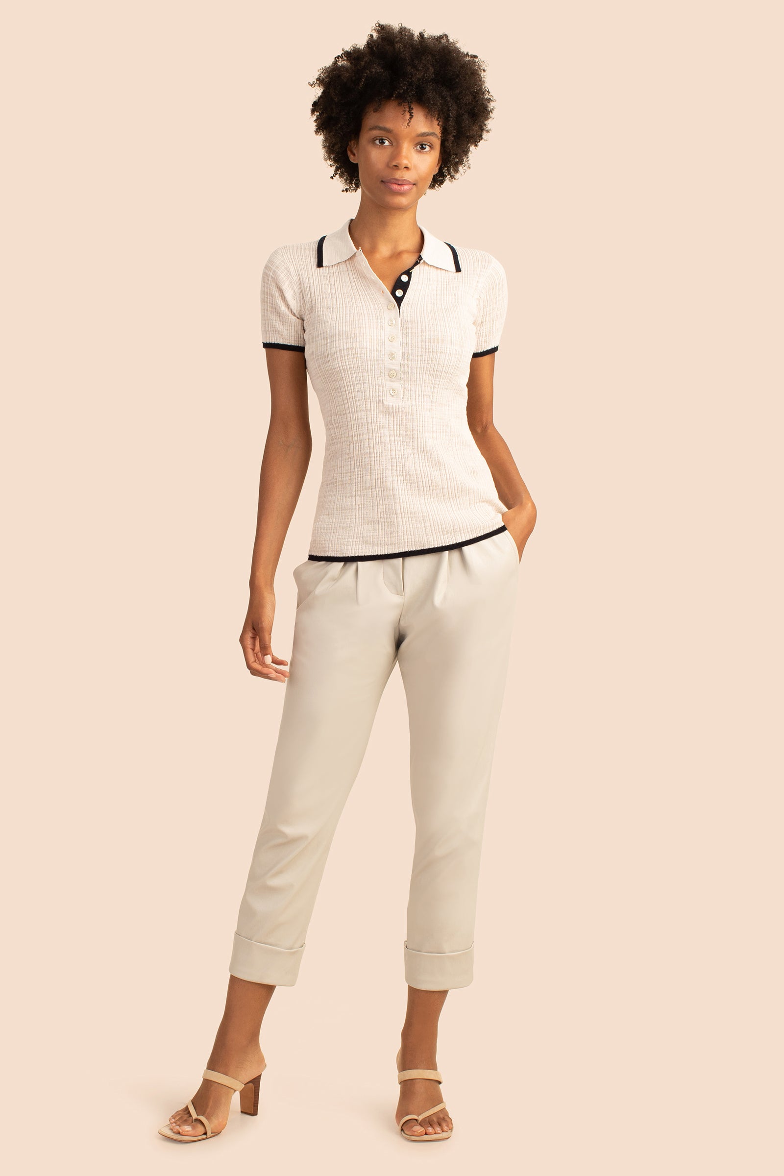 Beige polo sales shirt womens