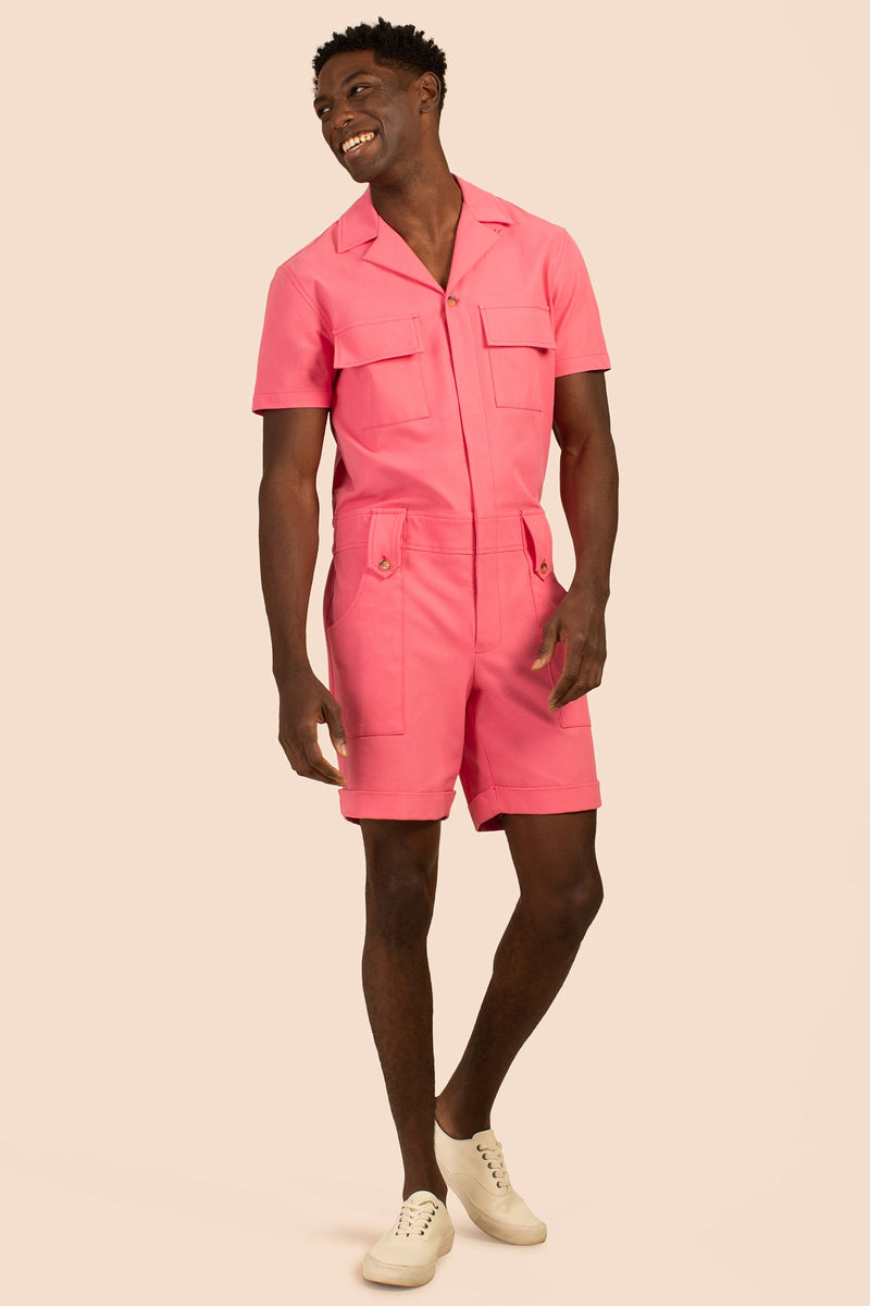 Buy FOREVER NEW Pink Solid Short Sleeves Blended Women's Ankle Length  Jumpsuit | Shoppers Stop