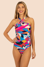 RIO REVERSIBLE HIGH NECK ONE PIECE in MULTI