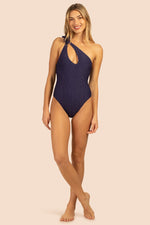ADELINE ASYMMETRICAL ONE-PIECE MAILLOT SWIMSUIT in NAVY additional image 3