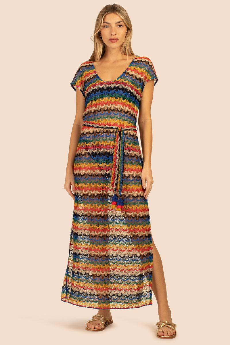 ISEREE CROCHET COLUMN DRESS in MULTI