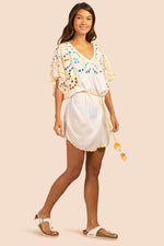 LAHAINA EMBROIDERED DRESS in WHITE additional image 7