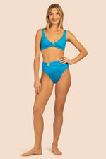 MONACO SOLIDS HALTER BRA in ADRIATIC BLUE additional image 8