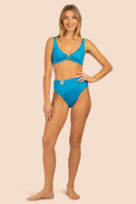 MONACO SOLIDS HIGH WAIST SWIM BOTTOM in ADRIATIC BLUE additional image 3