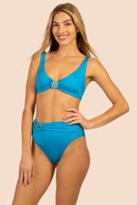MONACO SOLIDS HALTER BRA SWIM TOP in ADRIATIC BLUE additional image 3