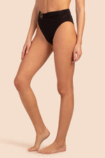 MONACO SOLIDS HIGH WAIST SWIM BOTTOM in BLACK additional image 4