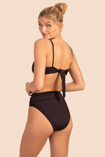 MONACO SOLIDS HALTER BRA SWIM TOP in BLACK additional image 8
