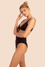 MONACO SOLIDS HALTER BRA in BLACK additional image 2