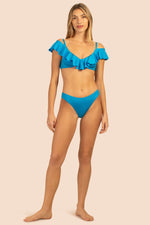 MONACO SOLIDS RUFFLE UNDERWIRE BIKINI TOP in ADRIATIC BLUE additional image 2