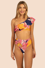 BREEZE ASYMMETRICAL OFF-THE-SHOULDER SWIM TOP in MULTI