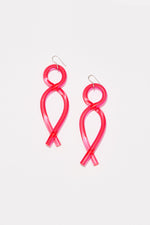 COREY MORANIS TWIST EARRINGS in HYPER PINK RED additional image 1