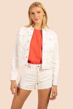 AG ROBYN DENIM JACKET in WHITE