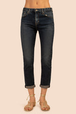 AG DARK WASH SLOUCHY SLIM EX-BOYFRIEND JEAN in INDIGO