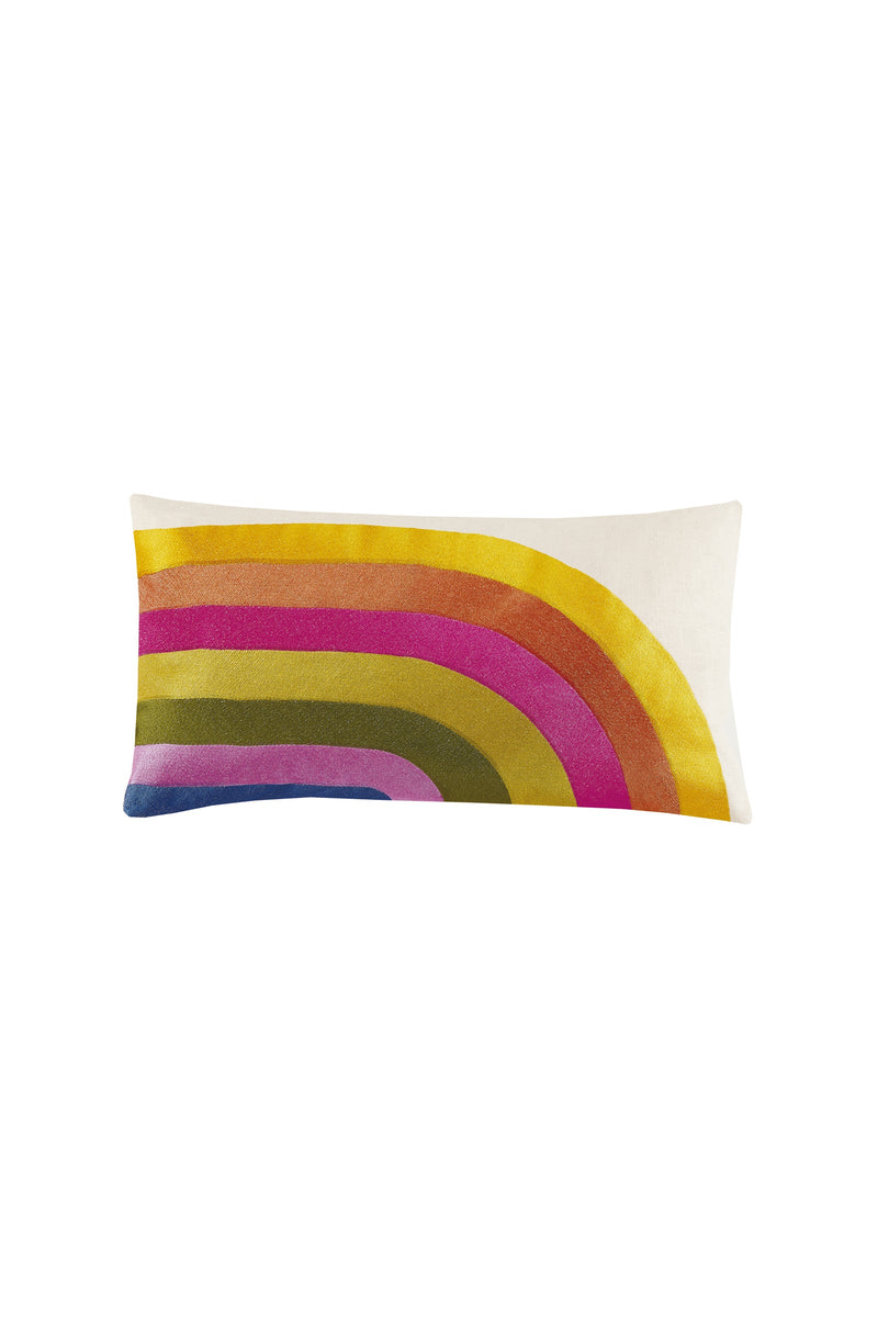 CALISTOGA EMBROIDERED RAINBOW PILLOW 14X26