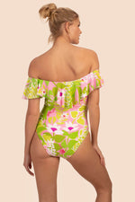LA PALMA OFF-THE-SHOULDER RUFFLE ONE-PIECE SWIMSUIT in MULTI additional image 1