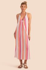 SWEET STRIPE HALTER DRESS in MULTI