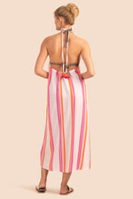 SWEET STRIPE HALTER DRESS in MULTI additional image 1