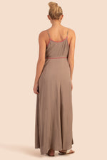 BRITTANY MAXI WRAP DRESS in SAND STONE NEUTRAL additional image 1