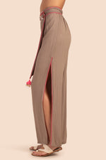 BRITTANY SIDE SLIT PANT in SAND STONE NEUTRAL additional image 2