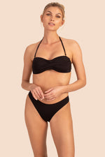 MONACO SOLIDS TWIST BANDEAU TOP in BLACK additional image 5
