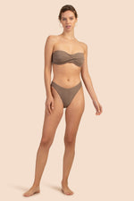 EMPIRE TWIST BANDEAU TOP in SAND STONE NEUTRAL additional image 4
