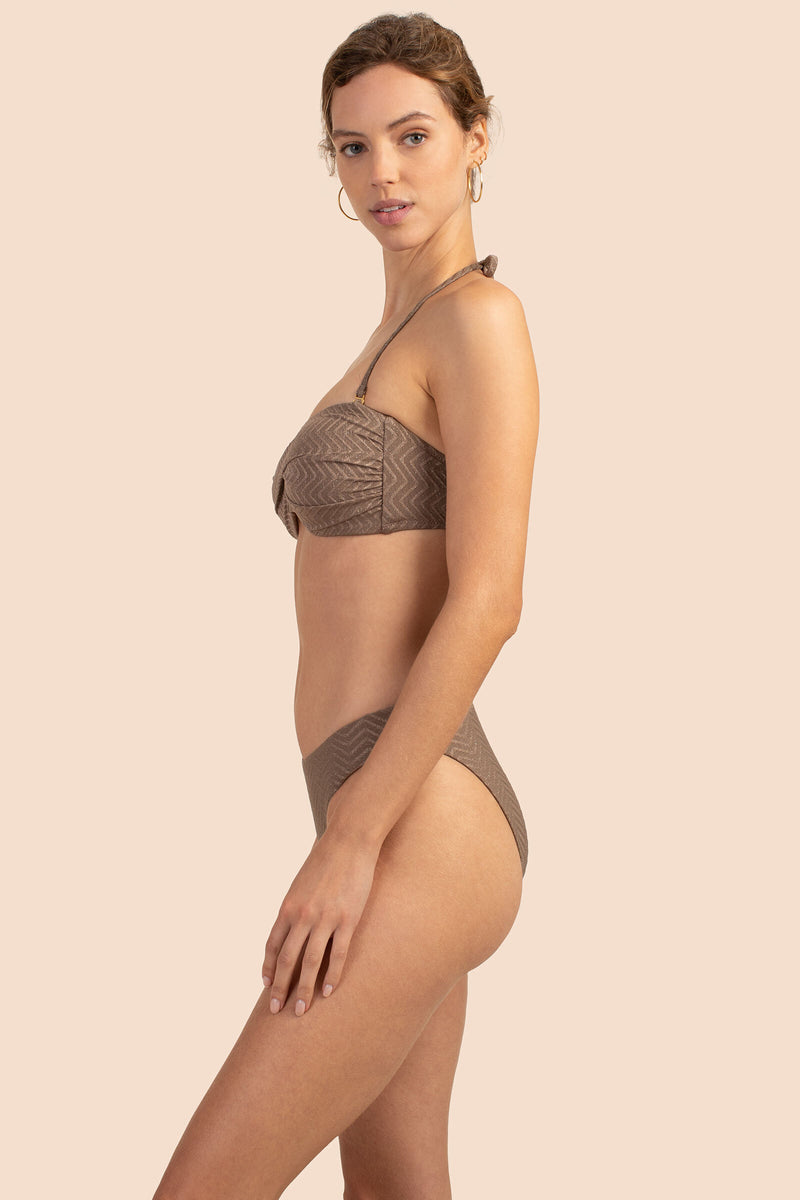 EMPIRE TWIST BANDEAU TOP in SAND STONE NEUTRAL additional image 3