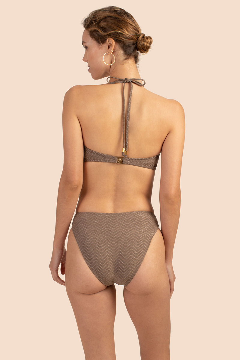 EMPIRE TWIST BANDEAU TOP in SAND STONE NEUTRAL additional image 1