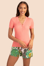 MAYO HENLEY in FLAMINGO PINK additional image 4