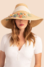 EMBROIDERED STRAW HAT in NATURAL additional image 2