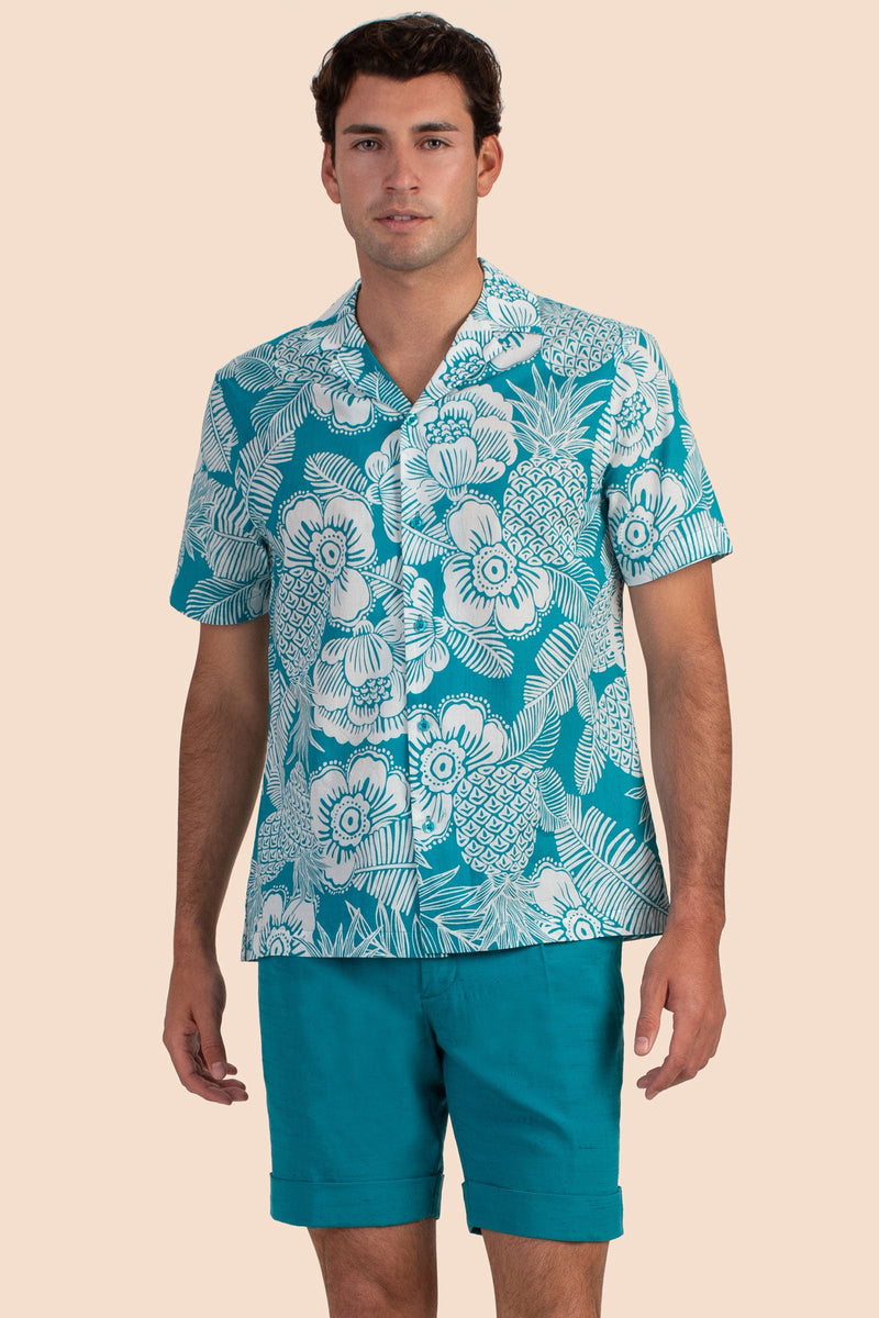 FELIX SHIRT in TILE BLUE/WHITEWASH
