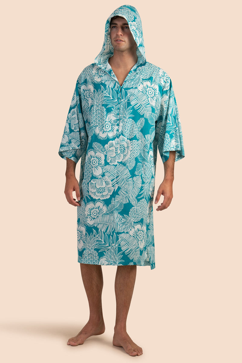 ROBLES CAFTAN in TILE BLUE/WHITEWASH additional image 3