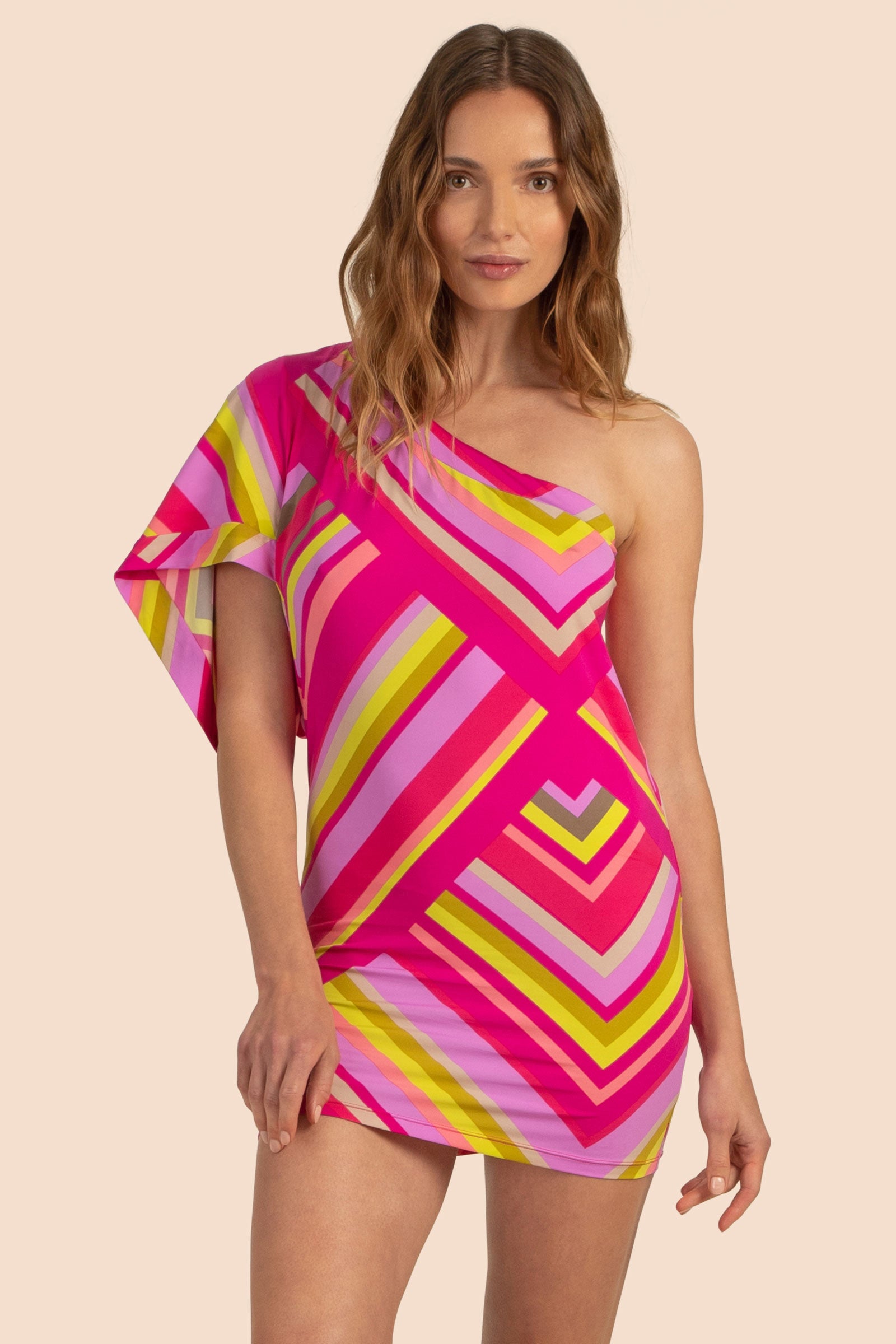 One shoulder tunic dress clearance