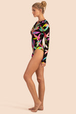 BIRDS OF PARADISE LONG SLEEVE HALF-ZIP SWIM PADDLE SUIT in MULTI additional image 2