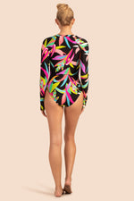 BIRDS OF PARADISE LONG SLEEVE HALF-ZIP SWIM PADDLE SUIT in MULTI additional image 1