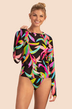 BIRDS OF PARADISE LONG-SLEEVE SWIM TEE in MULTI