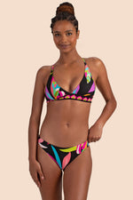 BIRD PARADISE REVERSIBLE HALTER BRA in MULTI