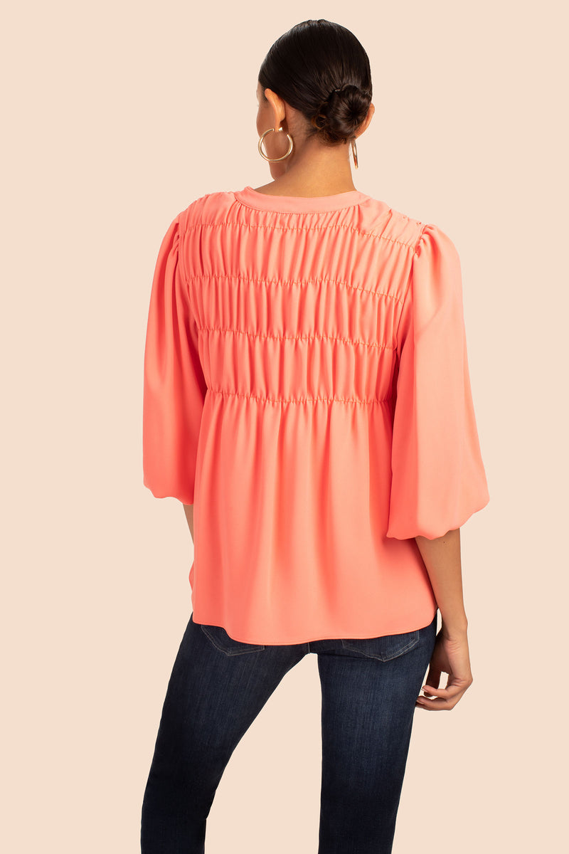 AZALEA 2 TOP in SALMON PINK additional image 1