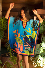 HOCKNEY HABITAT THEODORA CAFTAN DRESS in MULTI