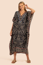 CHIAROSCURO THEODORA MAXI CAFTAN DRESS in INK MULTI additional image 1