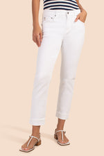 AG WHITE SLOUCHY SLIM EX-BOYFRIEND JEAN in WHITE