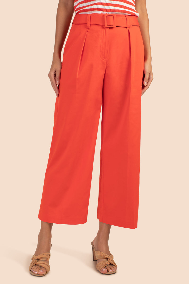 Cherry red wide-leg pants