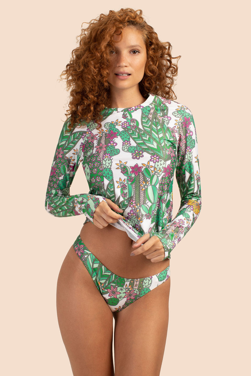 CACTI LONG SLEEVE SWIM TEE in MULTI