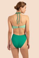 OLYMPIA RIB BANDEAU CUT-OUT ONE-PIECE MAILLOT SWIMSUIT in VIRIDIS additional image 1